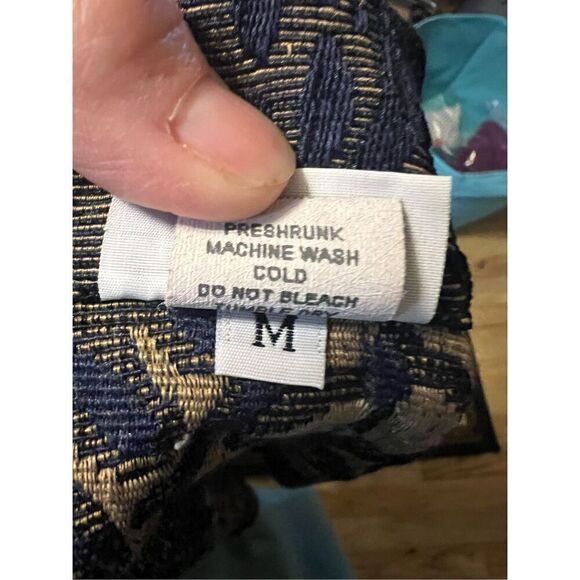 Habitat Blue & Gold Tapestry Boxy Art to Wear Jacket Size M - Picture 7 of 7